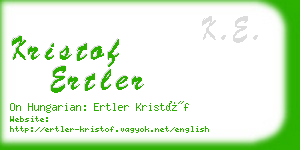 kristof ertler business card